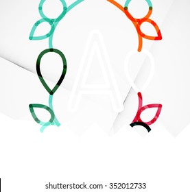 Abstract geometric linear hipster floral icon, frame design, flat style. Banner design element.
