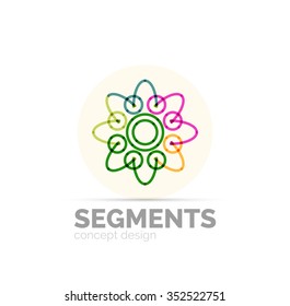 Resumen de ícono floral lineal hipster geométrico, diseño de cuadro, estilo plano. Elemento de diseño del logotipo del vector.