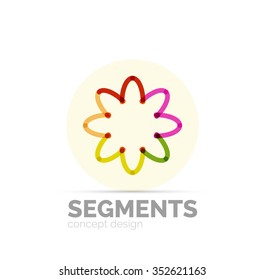 Resumen de ícono floral lineal hipster geométrico, diseño de cuadro, estilo plano. Elemento de diseño del logotipo del vector.