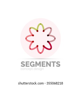 Abstract geometric linear hipster floral icon, frame design, flat style. Vector logo design element.