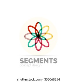 Abstract geometric linear hipster floral icon, frame design, flat style. Vector logo design element.