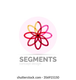 Abstract geometric linear hipster floral icon, frame design, flat style. Vector logo design element.