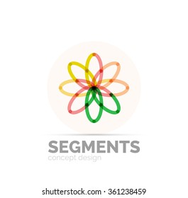 Abstract geometric linear hipster floral icon, frame design, flat style