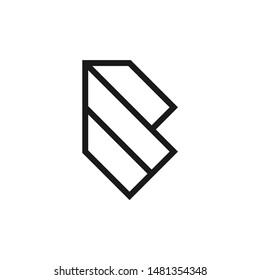 Abstract geometric linear letter B logo icon vector