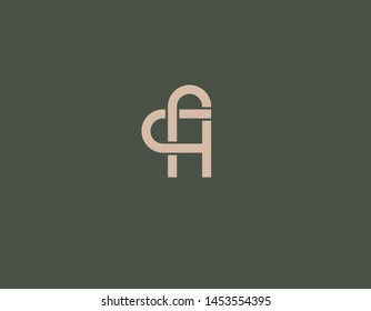Abstract geometric linear logo icon letter A and heart for company