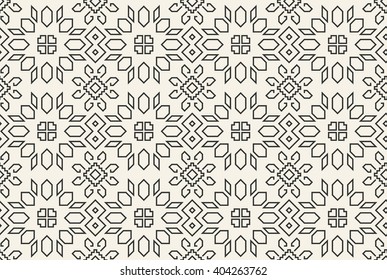 Abstract geometric linear motif background. Vector illustration of seamless ethnic ukrainian pattern for your design