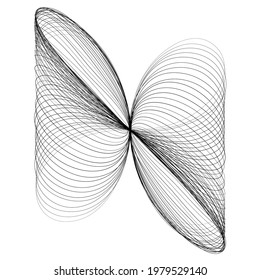 Abstract geometric lineart, lines design element. Outline knot-like mandala, motiff design