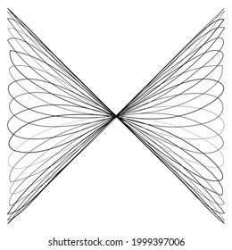 Abstract geometric lineart, lines design element. Outline knot-like mandala, motiff design