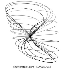 Abstract geometric lineart, lines design element. Outline knot-like mandala, motiff design