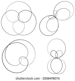 Abstrakte geometrische Linienkunst, Linien Design Element. Outline knot-like mandala, motiff design