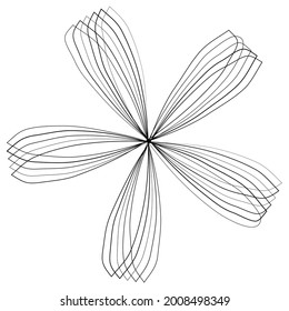 Abstract geometric lineart, lines design element. Outline knot-like mandala, motiff design