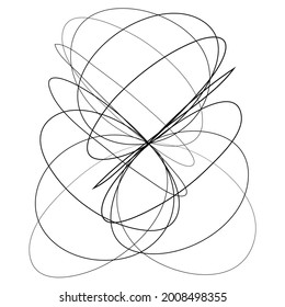 Abstract geometric lineart, lines design element. Outline knot-like mandala, motiff design