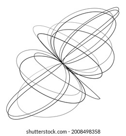 Abstract geometric lineart, lines design element. Outline knot-like mandala, motiff design