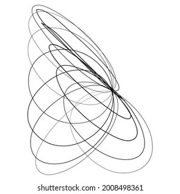 Abstract geometric lineart, lines design element. Outline knot-like mandala, motiff design