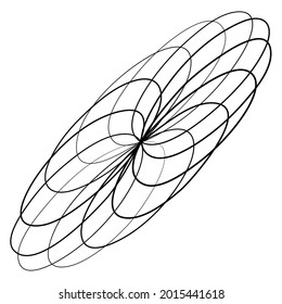 Abstract geometric lineart, lines design element. Outline knot-like mandala, motiff design