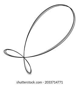 Abstract geometric lineart, lines design element. Outline knot-like mandala, motiff design