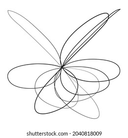 Abstract geometric lineart, lines design element. Outline knot-like mandala, motiff design