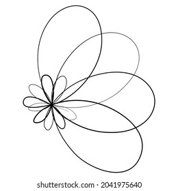Abstract geometric lineart, lines design element. Outline knot-like mandala, motiff design