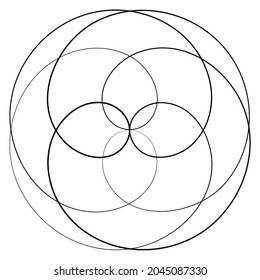 Abstract geometric lineart, lines design element. Outline knot-like mandala, motiff design