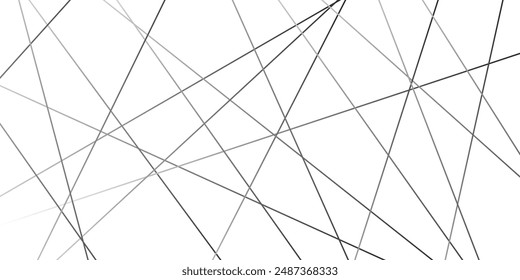 Abstrakter geometrischer Linienhintergrund. Abstrakte schwarze zufällige chaotische Linien mit vielen Quadraten und Dreiecken formen den Hintergrund.