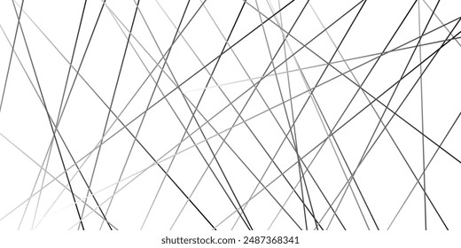 Abstract geometric lines background. Abstract black random chaotic liens with many squares and triangles shape background.