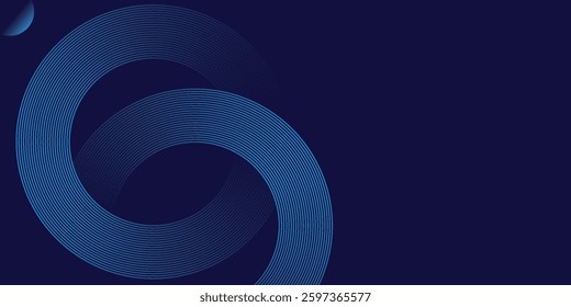 Abstract geometric lines blue glowing modern shiny blue circle line pattern.eps10.