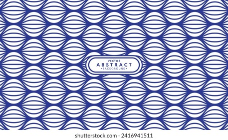 Abstract geometric lines blue seamless pattern with wave lines background. Ink line style. Japanese concept. Vector illustration. 