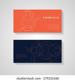 Abstract geometric lines and circles. Design element.