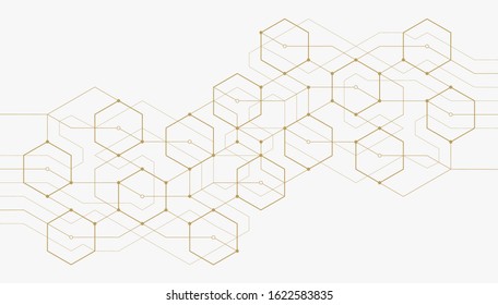 Abstract geometric lines. Connection and social network. Concept with lines and dots. Minimalistic Design.