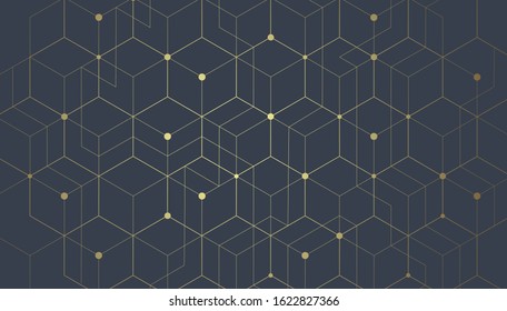Abstract geometric lines. Connection and social network. Concept with lines and dots. Minimalistic Design.