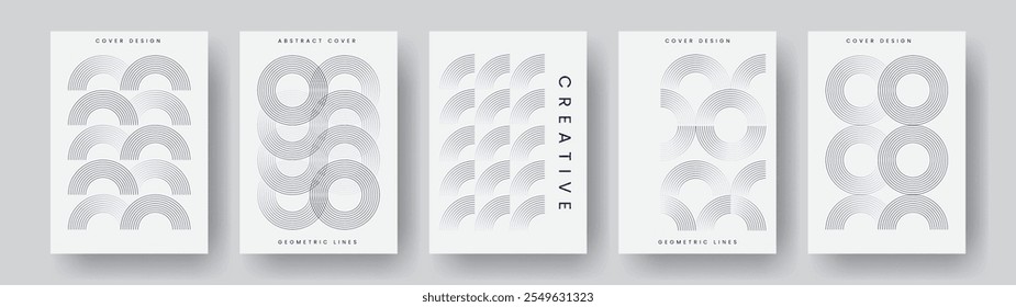 Abstract geometric lines cover or poster, minimalistic design