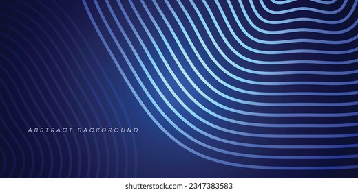 Abstract geometric lines dark blue glowing background. stripe line art design. diagonal banner of corner lines. Modern style shiny blue rounded square pattern. Suit for banner, presentation, website