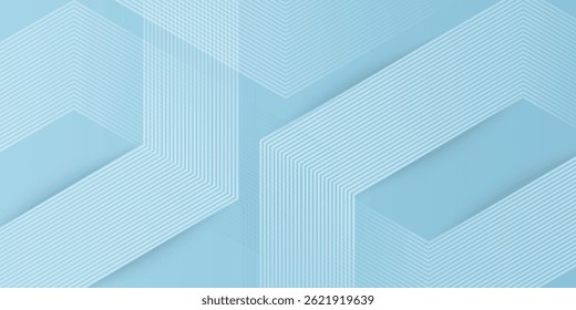 Abstract Geometric Lines Design on a Light Blue Background Concept