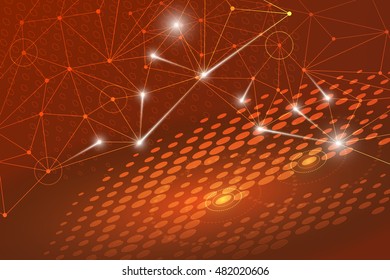 Abstract geometric lines and dots background 