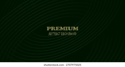 Abstract geometric lines glowing on a dark green background. Futuristic technology concept with modern sparkling green circular lines.