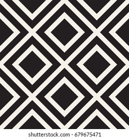 Abstract geometric lines lattice pattern. Seamless vector stylish background. Black and white simple repeating texture.