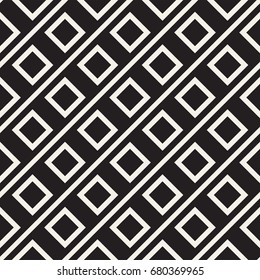 Abstract geometric lines lattice pattern. Seamless vector stylish background. Black and white simple repeating texture.