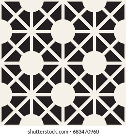 Abstract geometric lines lattice pattern. Seamless vector stylish background. Black and white simple repeating texture.