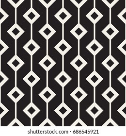 Abstract geometric lines lattice pattern. Seamless vector stylish background. Black and white simple repeating texture.