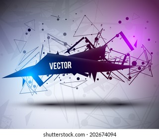 Abstract geometric lines modern grunge vector background