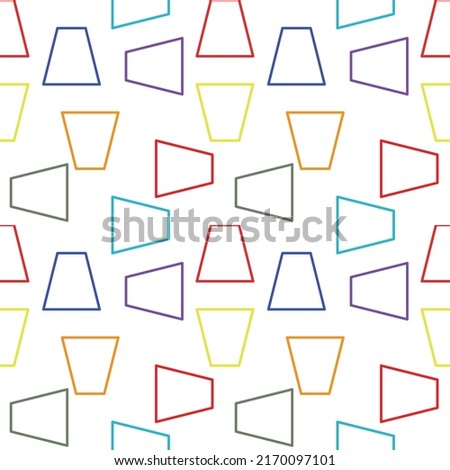 Abstract geometric lines pattern.seamless multicolored square pattern.Multicolored stroke trapezoid vector.Squares on white background.Use as other illustrations.multicolored trapezoid outline vector. Foto stock © 