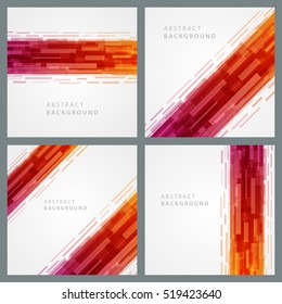 Abstract geometric lines red vector set backgrounds. Good for promotion materials, brochures, banners. Abstract Backdrop, Technology Backgrounds.