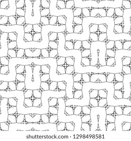 Abstract geometric lines seamless pattern trendy ornamental arabian, asian, indian, islamic, and ethnic background. Mesh trendy line art for fashion textile print and wrapping vector illustration.