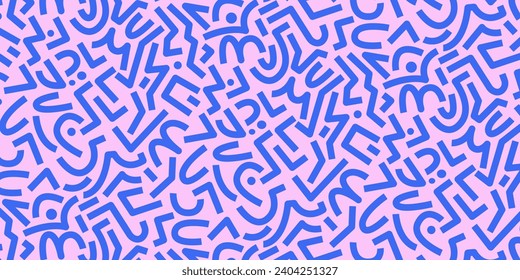 Abstract geometric lines seamless pattern on isolated background. Vector shapes, figures. For paper, cover, fabric, gift wrapping, notebook, bed linen