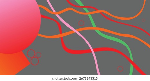 Abstract Geometric Lines and Shapes on Dark Background