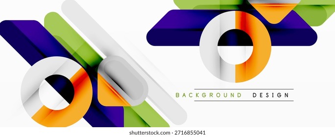 Líneas geométricas Abstractas, Formas, colores vibrantes. Los Elementos de diseño modernos crean composiciones dinámicas. Estilo minimalista, estética limpia.