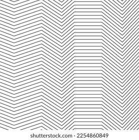 Abstract geometric lines stripes. black and white geometric pattern, Optical illusion zigzag effect.Geometric tiles in op art. Futuristic and vibrant design, vector background with zigzag wave.