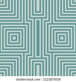 ilustración vectorial de patrón simétrico de líneas geométricas abstractas en verde 