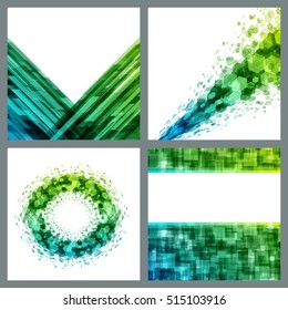 Abstract geometric lines vector set backgrounds. Good for promotion materials, brochures, banners. Abstract Backdrop, Technology Backgrounds.