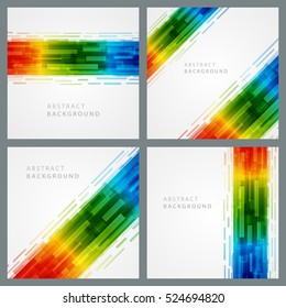 Abstract geometric lines vector set backgrounds. Good for promotion materials, brochures, banners. Abstract Backdrop, Technology Backgrounds.